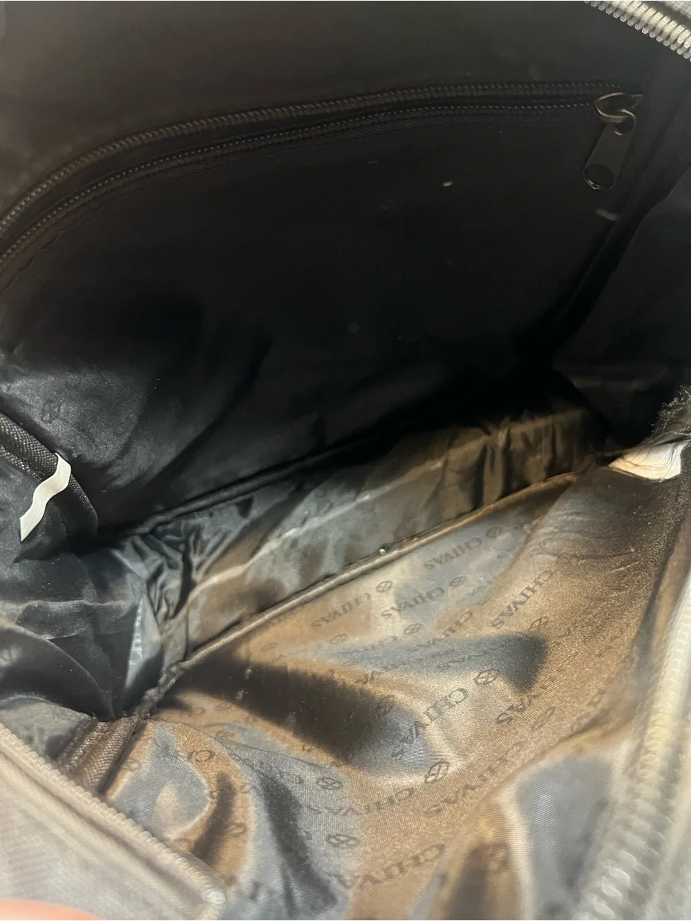 Civas Black Men's Vertical Messenger Bag with Leather Trim